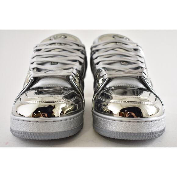 Louis Vuitton Chrome Metallic Mirror Silver Low Top Trainer Sneaker UK 9 US10 11 - Picture 10 of 16